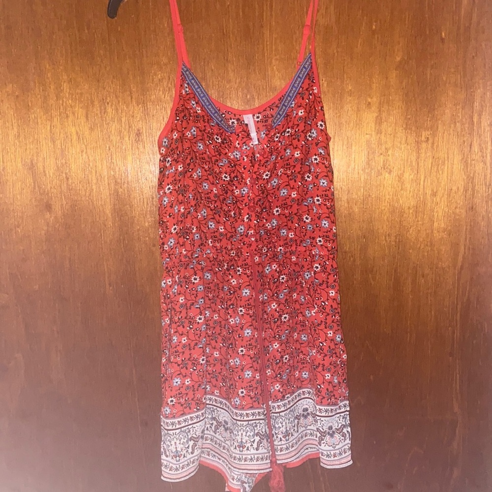 Red floral romper size medium xhilaration brand